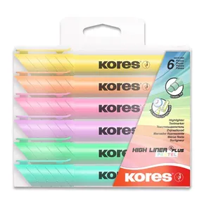 Textmarker Kores High Liner Pastell Set mit 6 Farben